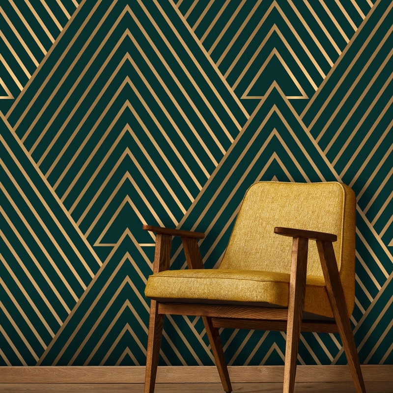 Green and Gold Wallpaper - Etsy
