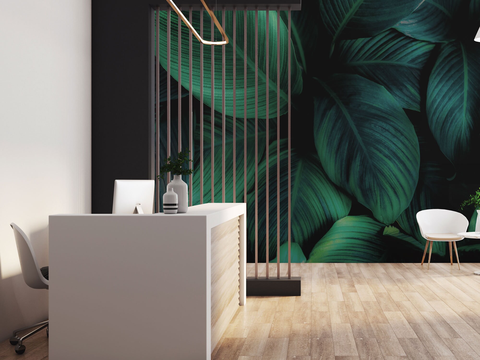 Dark Tropical Green Leaves Wall Mural Self Adhesive Peel & - Etsy