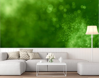 Abstract Green wallpaper, Wall Mural, Self Adhesive, Peel & Stick, Removable wallpaper