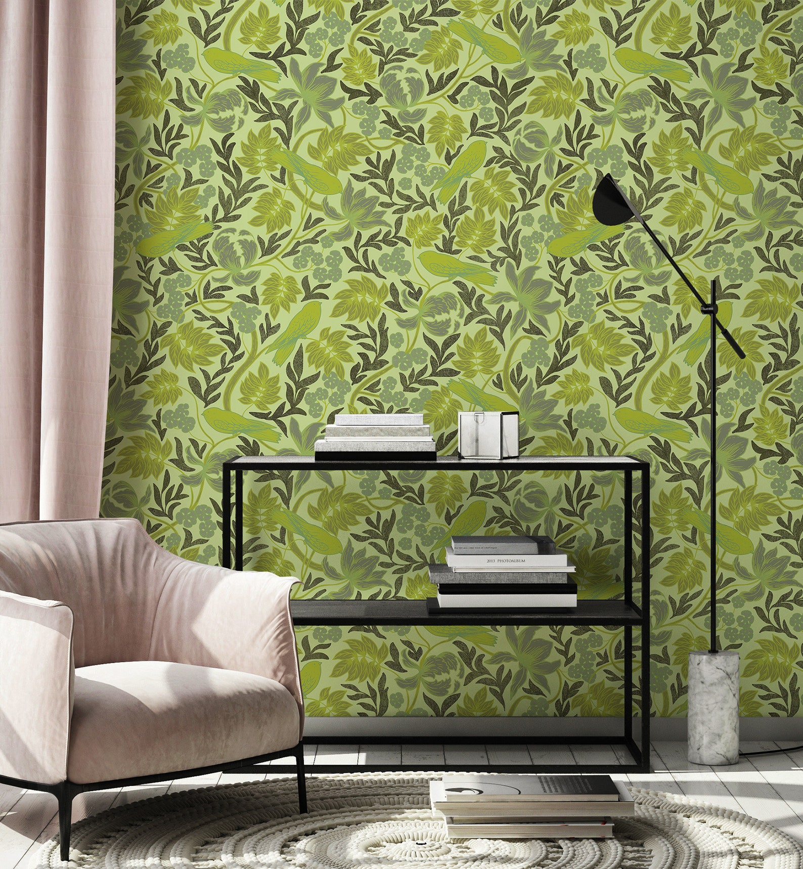 Green Botanical Wallpaper, Leaves Wallpaper, Wall Mural [peel and Stick ...