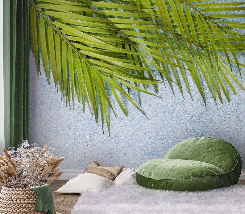 Tropical Wallpaper With Leaves wall Decor Peel and Stick - Etsy