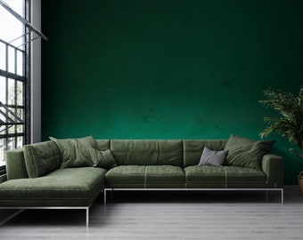 Groen abstract behang | Zelfklevend, Peel & Stick, verwijderbaar behang, groene muurdecoratie