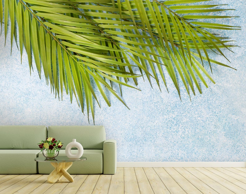 Tropical Wallpaper With Leaves wall Decor Peel and Stick - Etsy