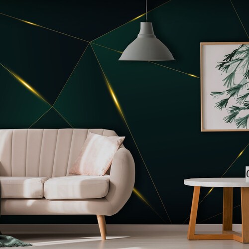 Emerald Green Abstract Wallpaper Self Adhesive Peel and Etsy