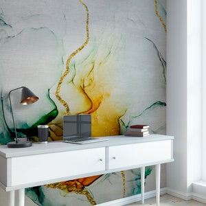 Abstract graphics, modern wallpaper, bright, luminous, natural pattern | Self Adhesive, Peel & Stick, Removable wallpaper