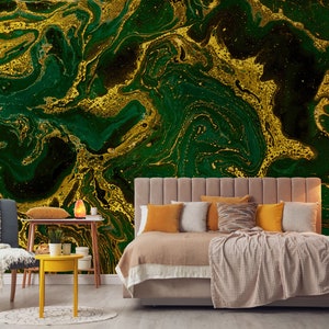 Abstract green marble wallpaper Self Adhesive, Peel & Stick, Removable wallpaper