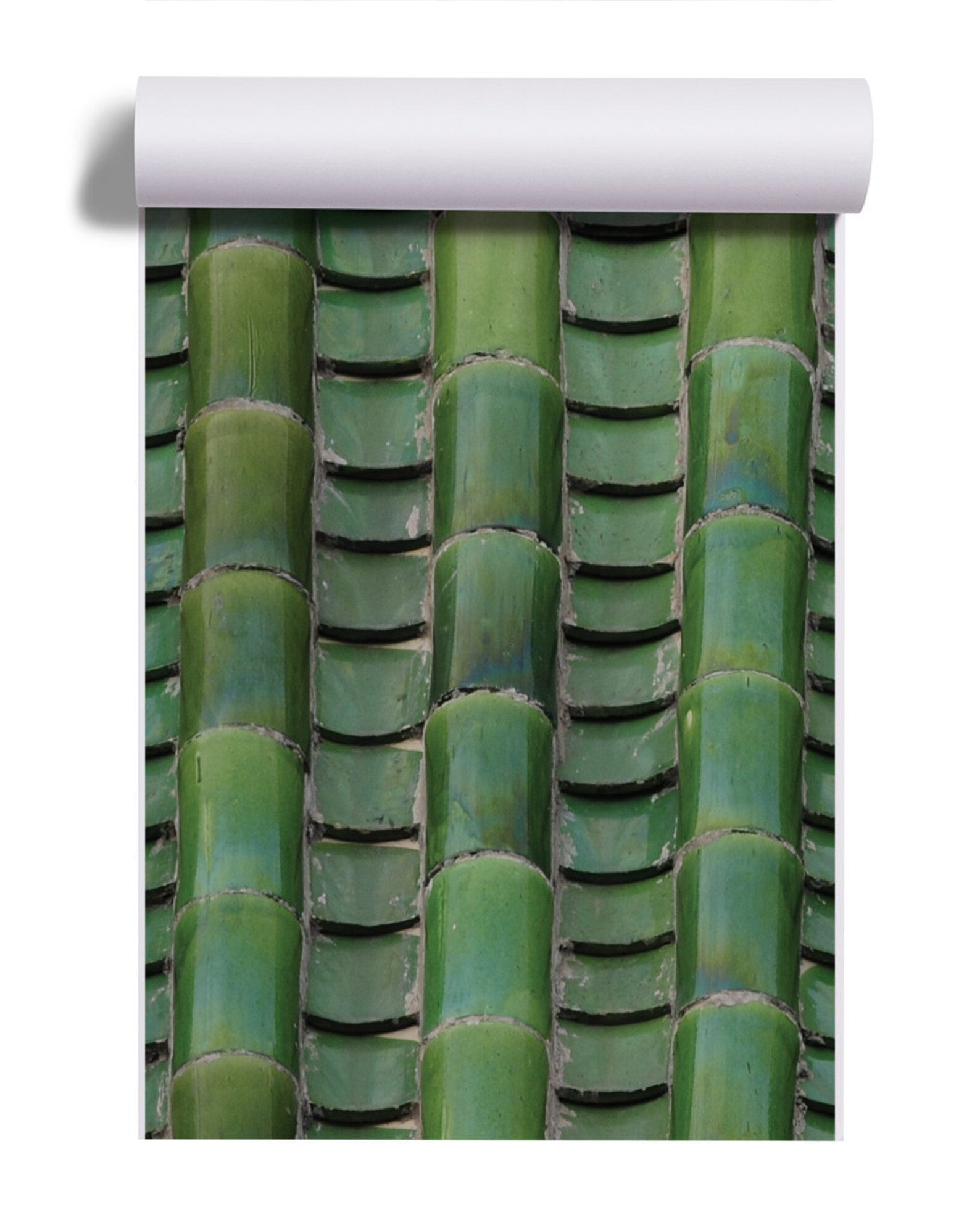 Bamboo sticks with green tiles wallpaper Self Adhesive Peel & Etsy