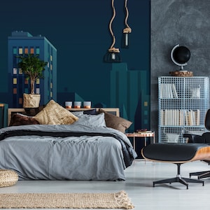 City wallpaper Night City Self Adhesive, Peel & Stick, Removable wallpaper