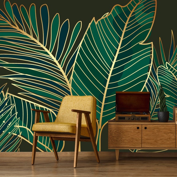 Peel and Stick Wallpaper Gold Etsy