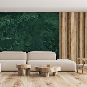 Green marble wallpaper, natural green stone mural, marble wall, luxury wallpaper| Self Adhesive, Peel & Stick, Removable wallpaper