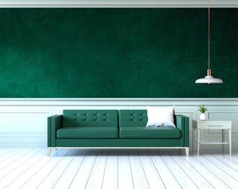 Papel pintado verde oscuro [decoración de pared, despegar y pegar (autoadhesivo) o papel pintado antiadherente]