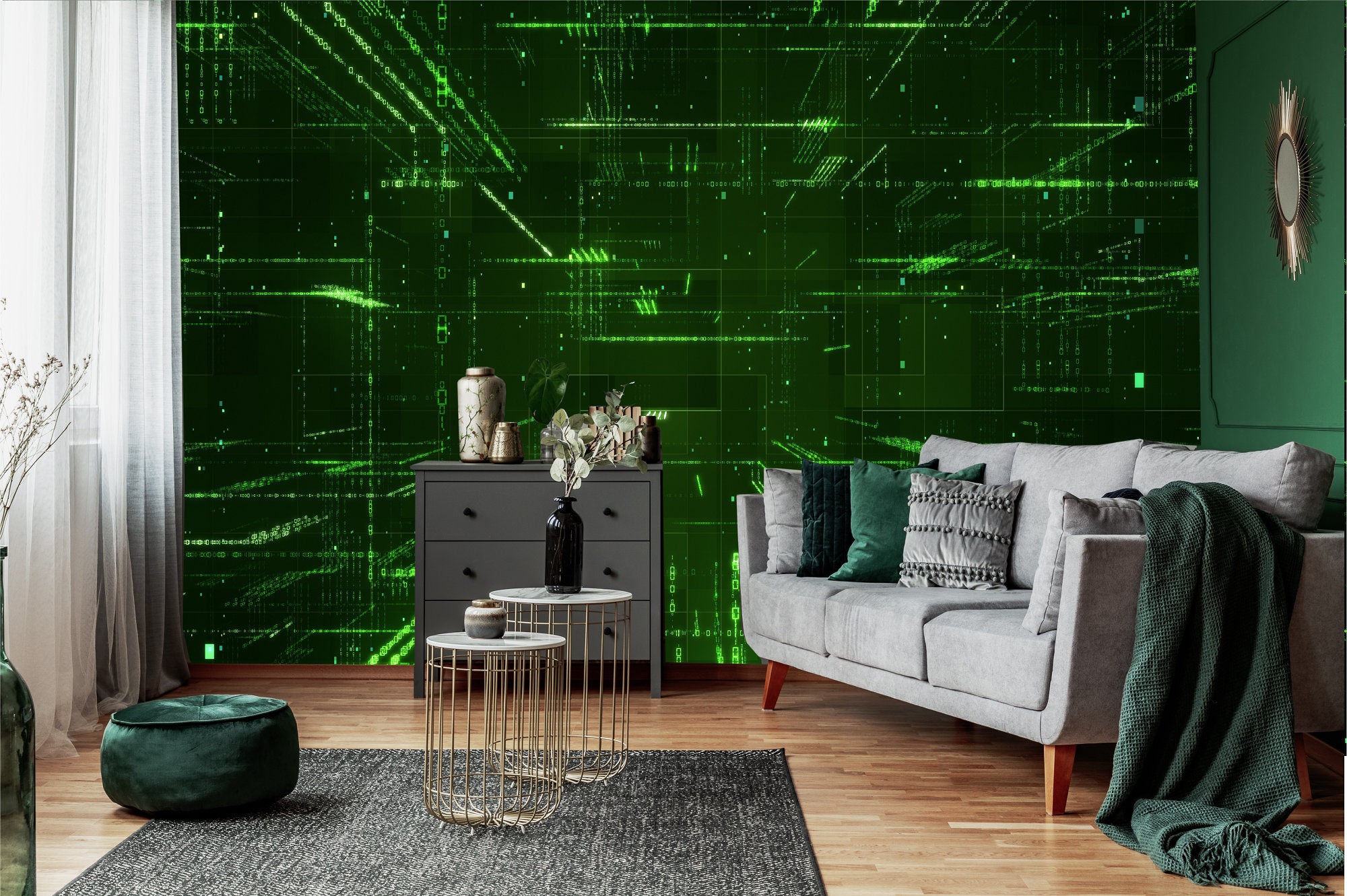 Matrix Science Fiction Themed Wallpaper Sci Fi Mural Digital Etsy