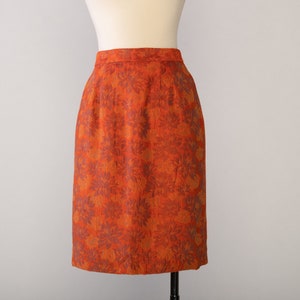 Vintage 1960s Pencil Skirt | Pencil Skirt for Women | Floral Pencil Skirt | Size XS | 24 Inch Waist