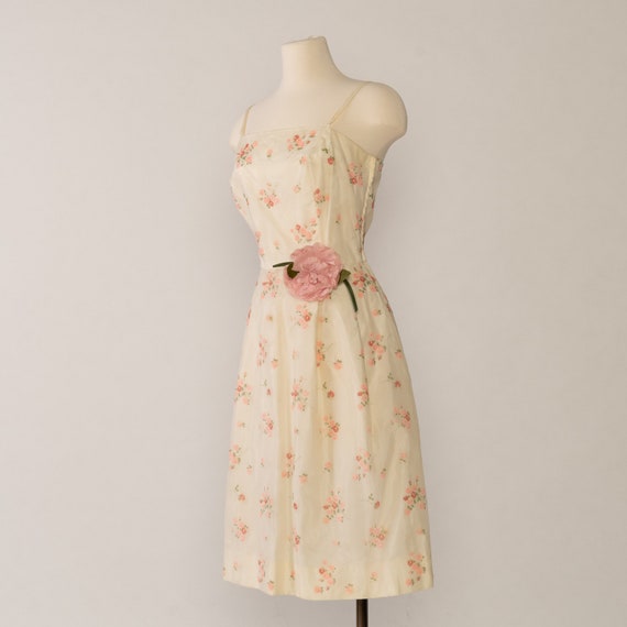 CLEARANCE** 1970s Cream Party Dress | Vintage Flo… - image 2