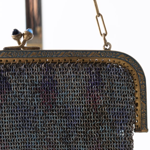 Antique Metal Mesh Purse | 1920s Metal Purse | An… - image 4