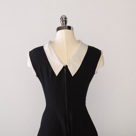 1960s Black and White Dress | Vintage Black Linen… - image 8