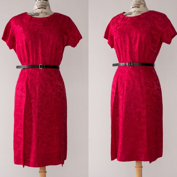 Vintage 1940s Sheath Dress | By Paula Dean | Raspb