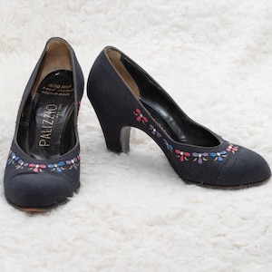 Vintage High Heels | 1940s High Heels | 1940s Pumps | Black Vintage Pumps | Vintage Shoes | Palizzio High Heels | Shoes for Her