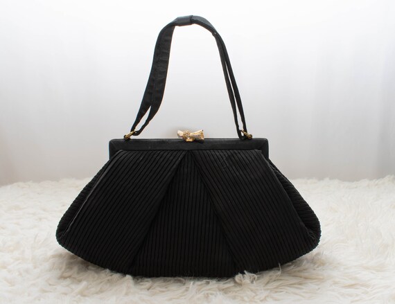 Vintage 1950s Little Black Purse | By Inberg | Bla