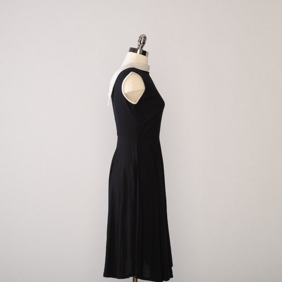1960s Black and White Dress | Vintage Black Linen… - image 7