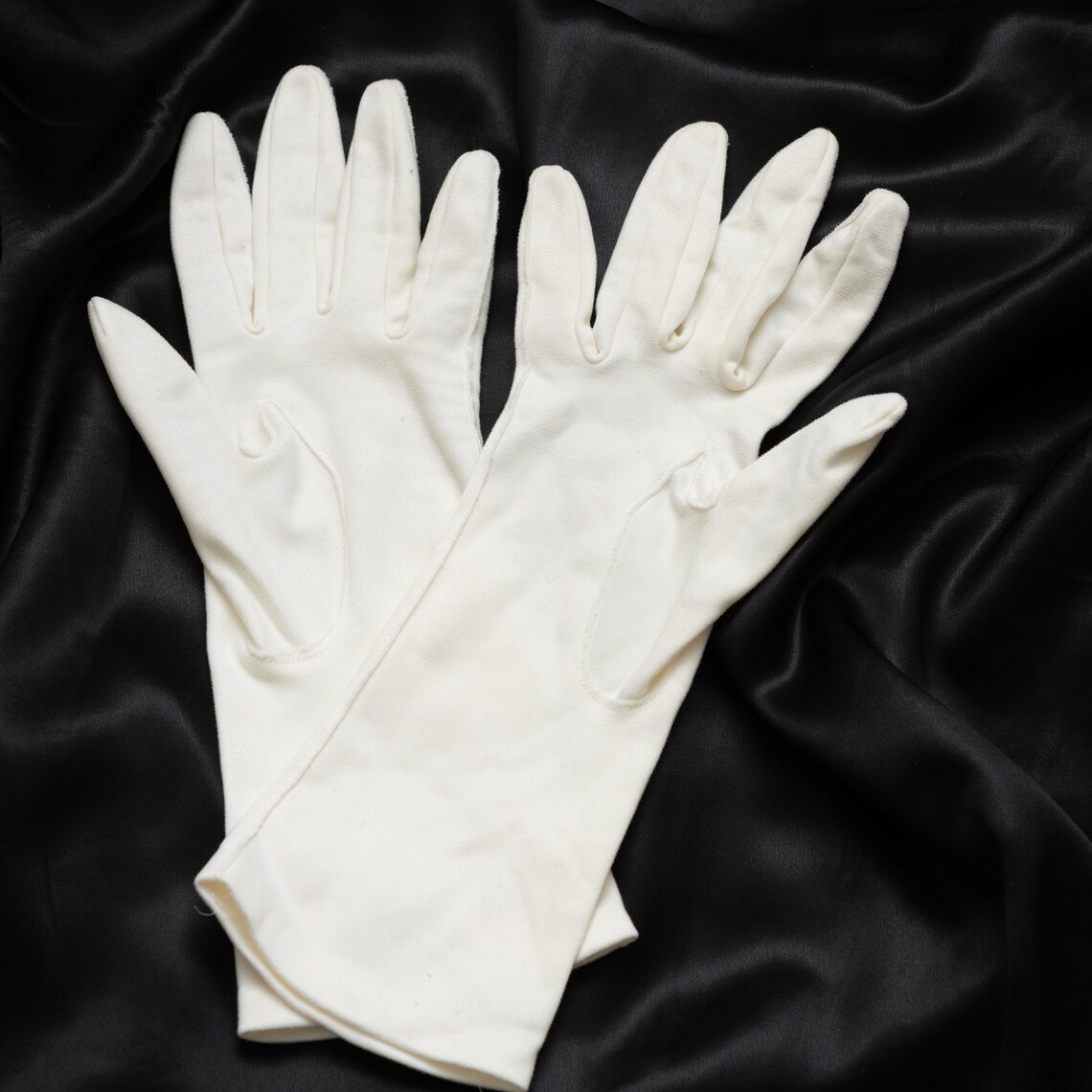 Vintage Evening Gloves 1960s White Cotton Gloves Size 6 Etsy