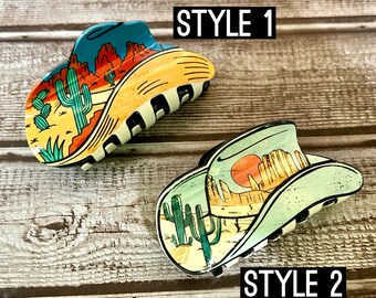 Desert Western Cowboy Hat Hair Clip | Western Hair Clip | Hair Clip Hair Accessories Western Accessories Western Hair Accessories |