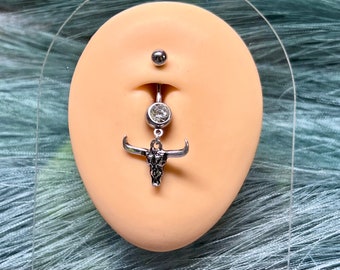 Western Turquoise Longhorn Belly Button Ring Country Belly Button Rings Belly Rings Western Belly Rings Cattle Belly Ring Etsy