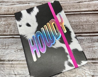 Cuaderno rayado con estampado de vaca Howdy / Cuaderno estilo western / Papelería estilo western / Cuaderno con estampado de vaca