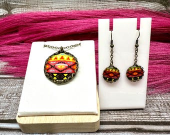 Conjunto de pendientes y collar de estilo western / Pendientes de estilo western / Joyería western / Accesorios de estilo western