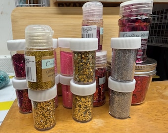 Purpurina variada - Pack rosa, dorado y plateado