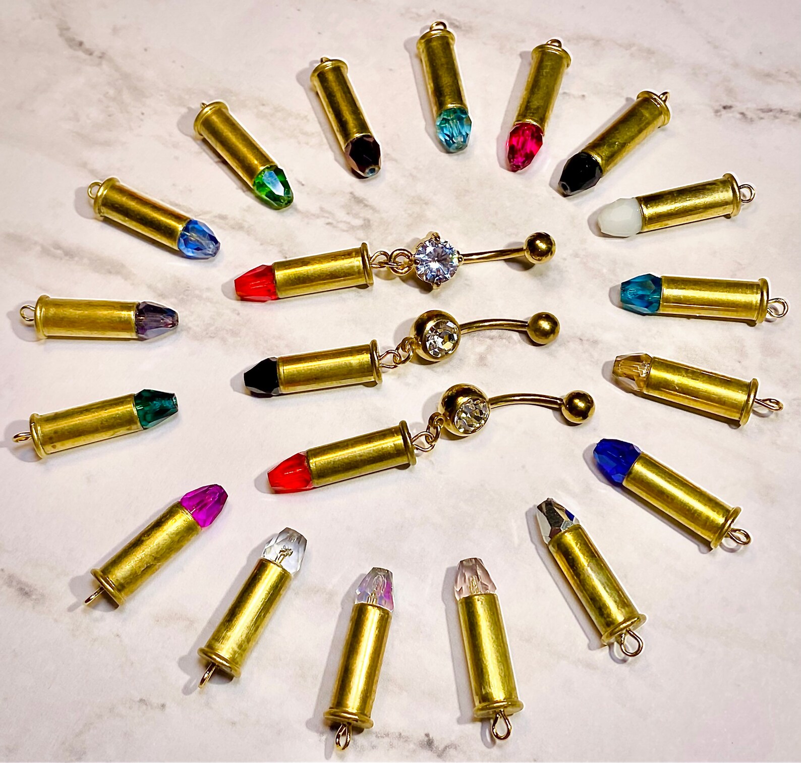 22 Caliber Bullet Casing Belly Button Ring Etsy