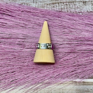 Cow Adjustable Metal Stamped Ring | Western Rings | Metal Stamped Ring | Western Metal Stamped Ring | Stamped Ring