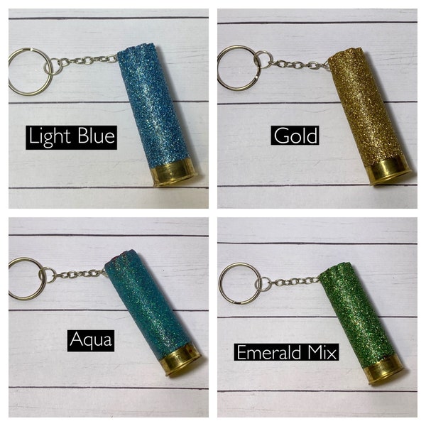 Glitter Shotgun Shell Keychain