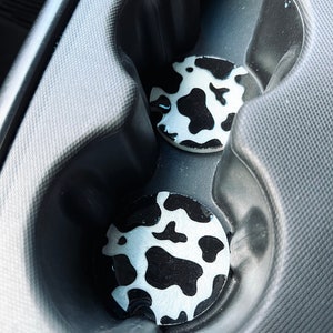 Cow Print Resin Car Coasters- 2 Coasters | Automotive Coasters | Car Coaster | Cow Print