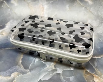 Estuche transparente con estampado de vaca / Estuche estilo western / Estuche de maquillaje / Bolsa de maquillaje / Estuche para lápices /