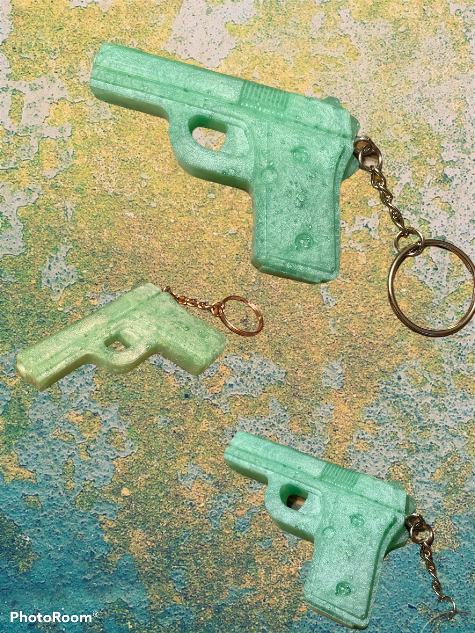 Resin gun keychain keychain handmade keychain gun keychain Etsy