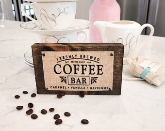 Mini Coffee Bar Sign | Fall Sign | Coffee Lover Sign | Welcome Fall Mini Wood Sign | Tiered Tray Sign | Framed Mini Sign | Farmhouse Sign