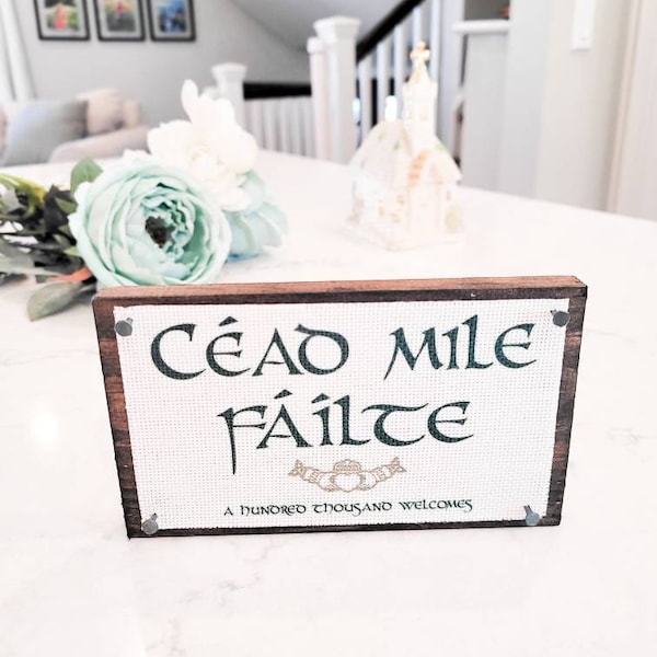 Cead Mile Failte, Irish Welcome Sign, A Hundred Thousand Welcomes, Irish Gift, Slainte Sign, Irish Blessing Sign, St Patrick's Day Decor