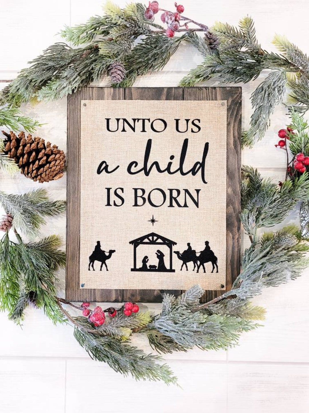 A Child is Born, Nativity Pallet, Nativity Mantle, Christmas Decor ...