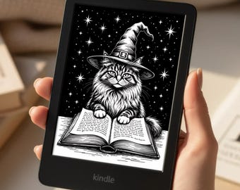 Magic Cat Kindle Lock Screen – E-Reader Wallpaper (Digital Download)