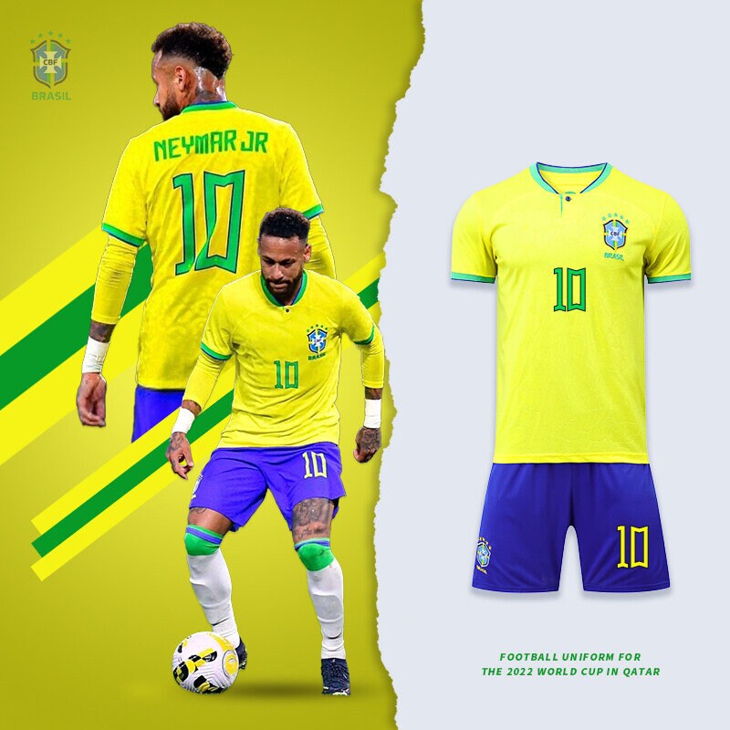 Neymar Jersey Kits 2022 World Cup Brasil Soccer Jersey Neymar Jersey