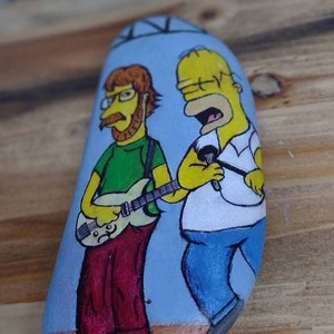 Hand painted Trey Anastosio Homer Simpson rock