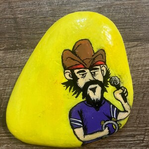 Hand painted Grateful Dead Pigpen rock | Grateful Dead art