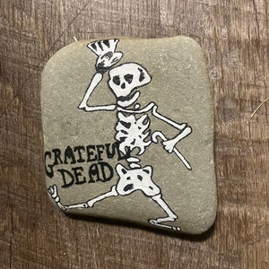 Grateful Dead Dancing Skeleton painted rock