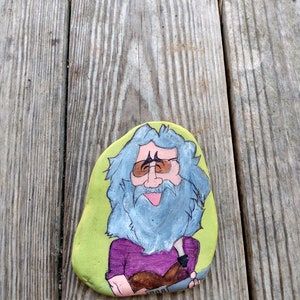 Hand painted Jerry Garcia of Grateful Dead rock
