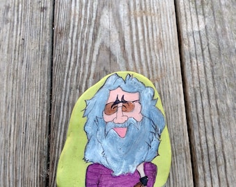 Hand painted Jerry Garcia of Grateful Dead rock