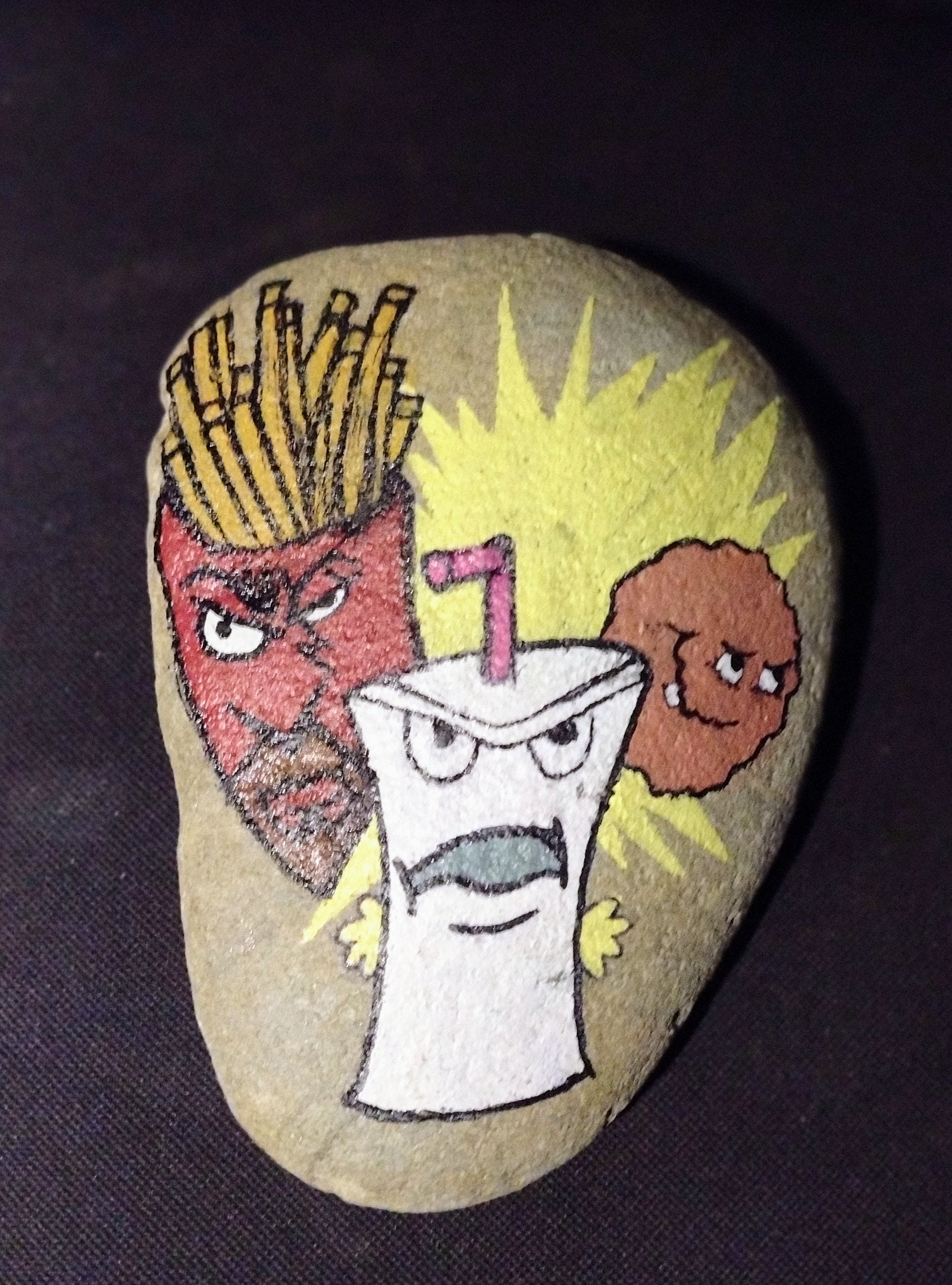 Hand Painted Aqua Teen Hunger Force Rock