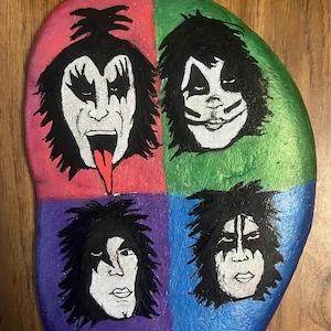 Hand painted KISS band Rock | KISS band collectible | KISS 50th | Kiss faces