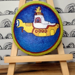Hand painted Beatles Yellow Submarine rock