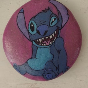 Hand painted Lilo and Stitch rock